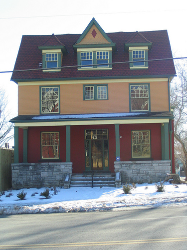 Neo Georgian house facade at 3001 E 9th St